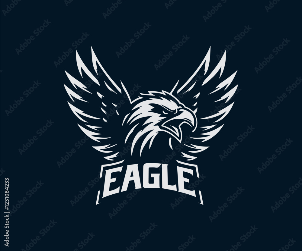 Fototapeta premium Eagle mascot logo design vector with modern illustration concept style for badge emblem and t shirt