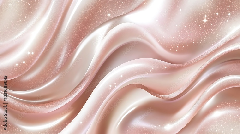Elegant Rose Gold Silk Swirls with Glittering Sparkle Elegant Rose Gold Silk Swirls with Glittering Sparkle