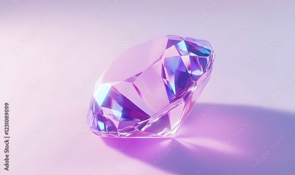 Purple gemstone resting on lilac background, advertising Purple gemstone resting on lilac background, advertising