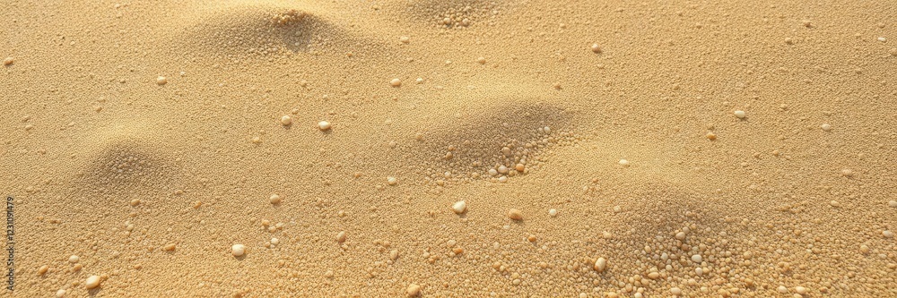 Pristine sandy beach background with small ripples and grains, close-up, pattern Pristine sandy beach background with small ripples and grains, close-up, pattern