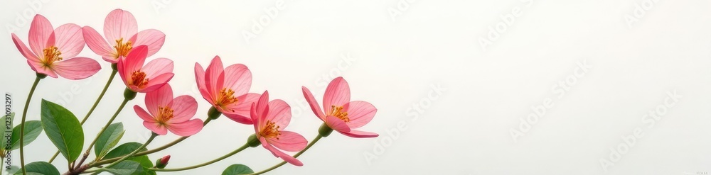 Moringa flowers against a soft white background, botanical, abstract Moringa flowers against a soft white background, botanical, abstract
