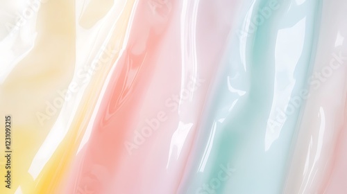 Abstract Pastel Swirls of Glossy Plastic