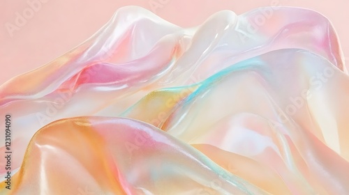 Abstract Pastel Iridescent Fabric Drapes