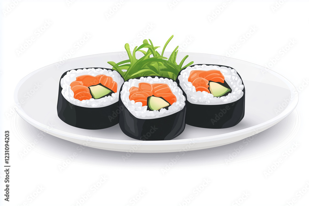 Sushi Roll Illustration Sushi Roll Illustration