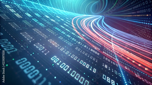 abstract binary code, Technology background illustration