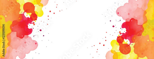 Holi colorful abstract liquid watercolor background with artistic, paint, splashes, grunge, splatter, texture, powder, Artwork for creative banner, card, template, effect, ink, blot design vector