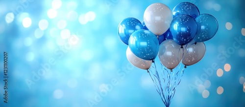 Wallpaper Mural Blue and white balloons against a bokeh background. Torontodigital.ca