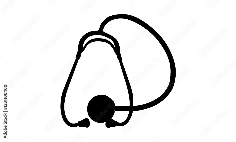 silhouette of Stethoscope vector illustration silhouette of Stethoscope vector illustration