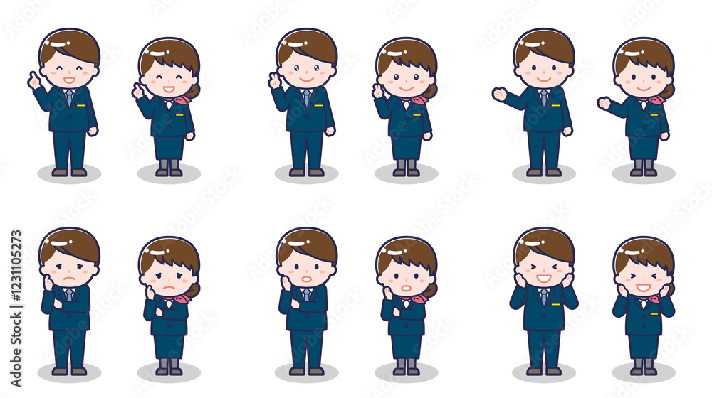 キャビンアテンダントの男女 03