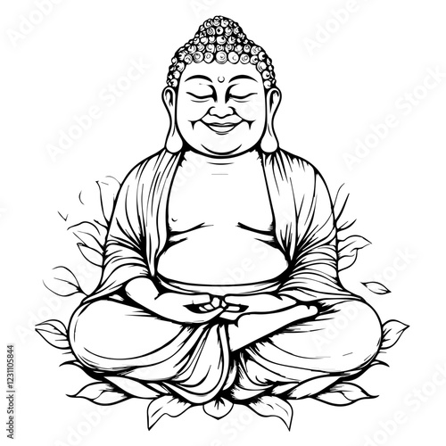 Lord Buddha Silhouette for Yoga, Meditation, and Zen Themes