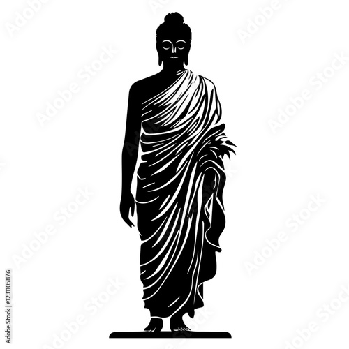 Lord Buddha Silhouette for Yoga, Meditation, and Zen Themes