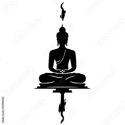 Buddha Meditation Silhouette: Free Stock Image for Designers