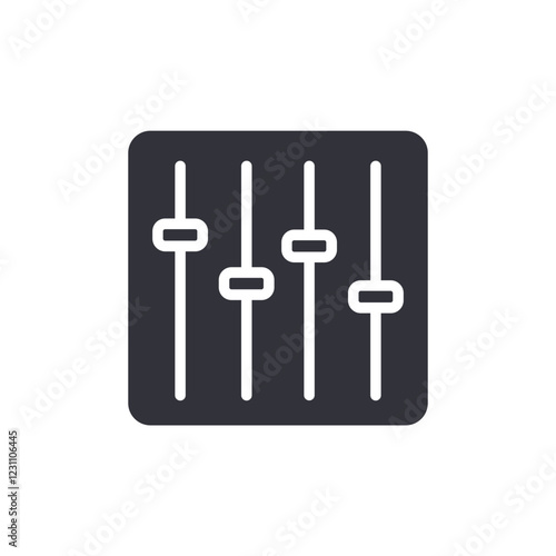 Audio setting solid icons, minimalist vector illustration ,simple transparent graphic element .Isolated on white background