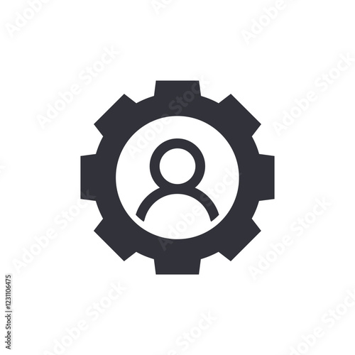 User setting solid icons, minimalist vector illustration ,simple transparent graphic element .Isolated on white background