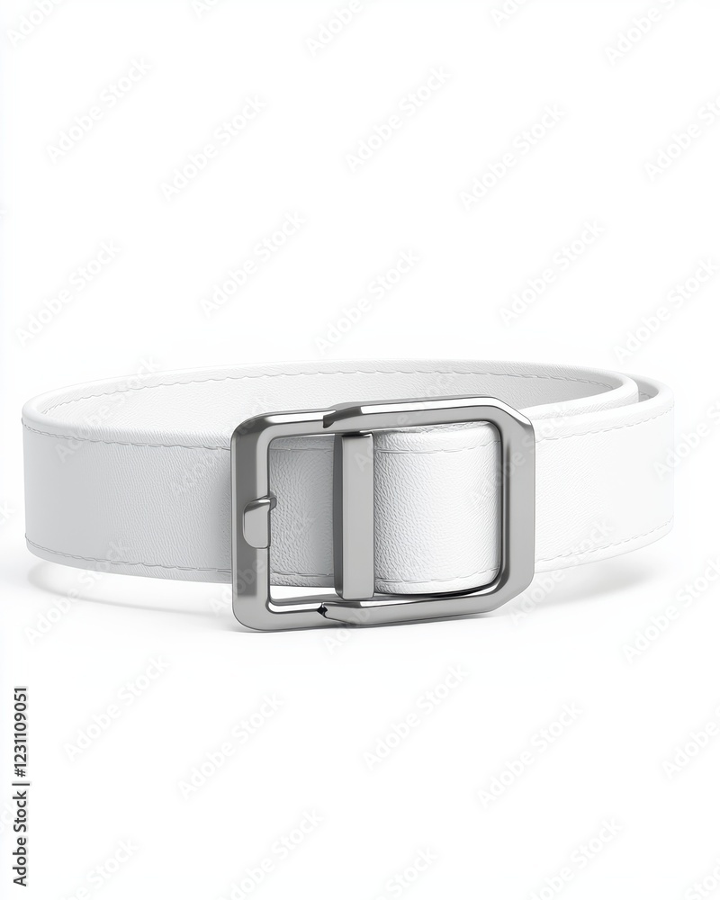 A stylish white belt with a metallic buckle, perfect for enhancing outfits and adding a modern touch to your wardrobe. A stylish white belt with a metallic buckle, perfect for enhancing outfits and adding a modern touch to your wardrobe.