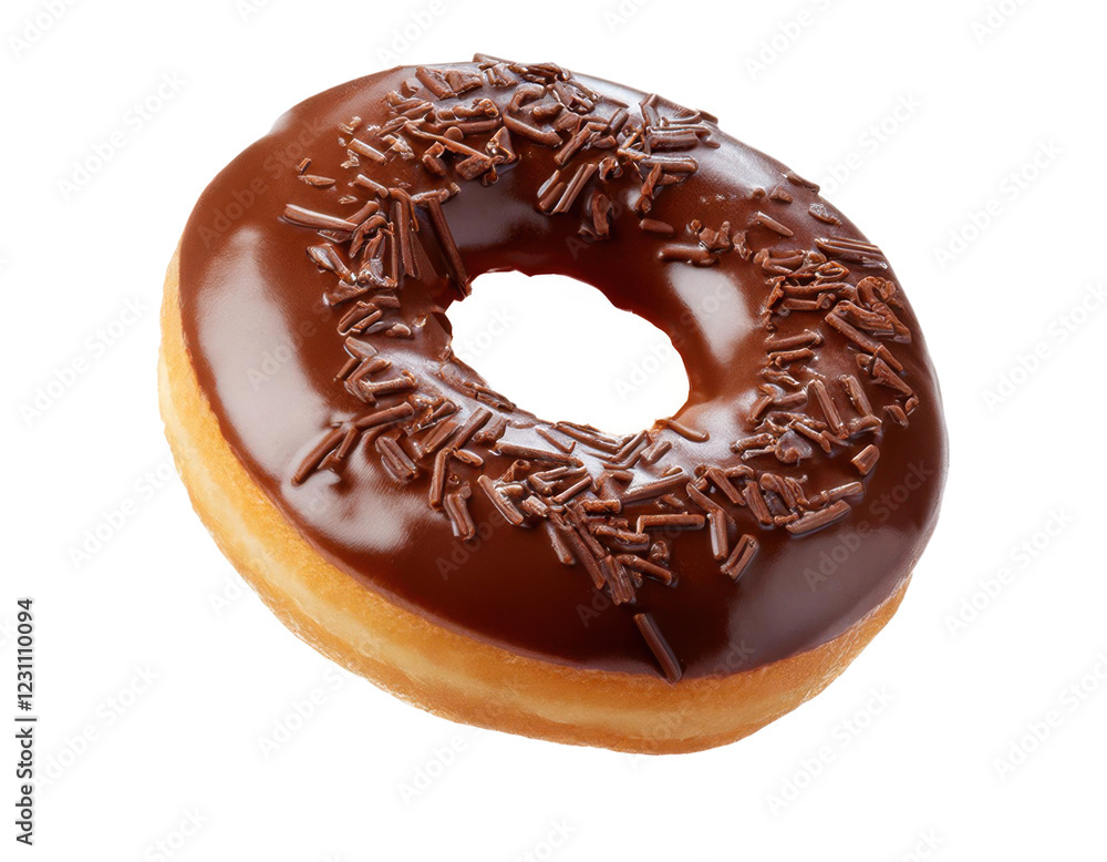 chocolate donut isolated on transparent background. cut out chocolate donut isolated on transparent background. cut out