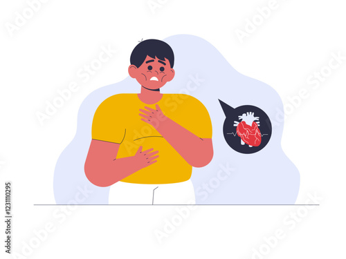 Heart disease illustration. Healthy problems illustration. Flat vector illustration