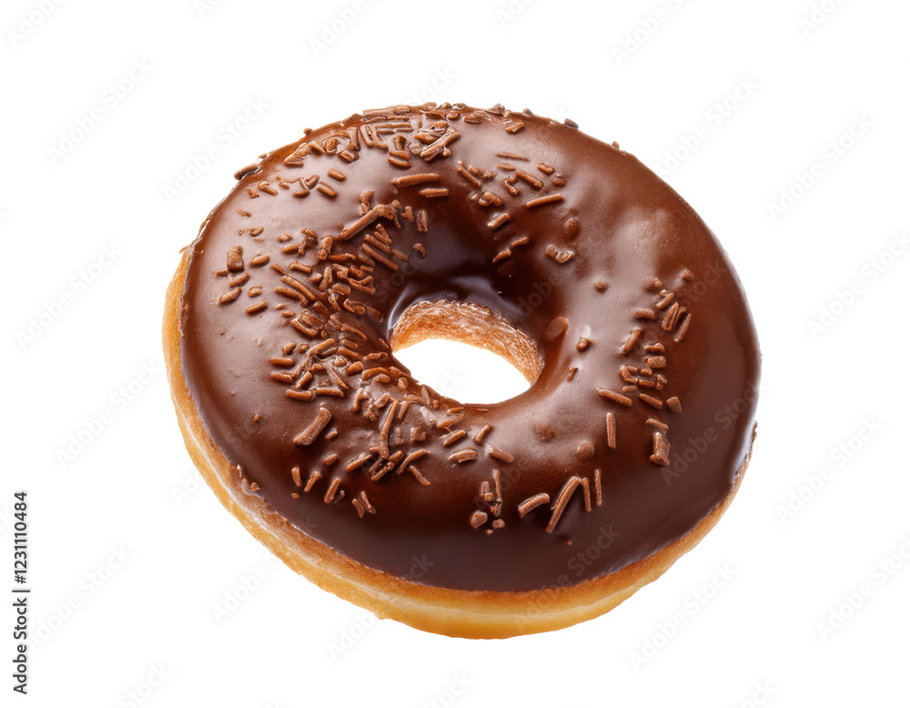 chocolate donut isolated on transparent background. cut out chocolate donut isolated on transparent background. cut out