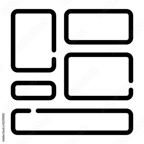 masonry layout Line Icon