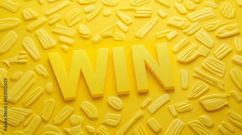 Yellow background with the words win Yellow background with the words win