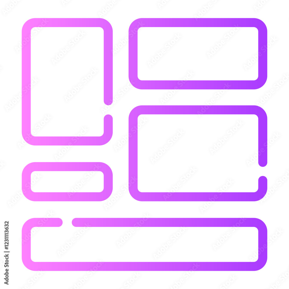 masonry layout Line Gradient Icon masonry layout Line Gradient Icon