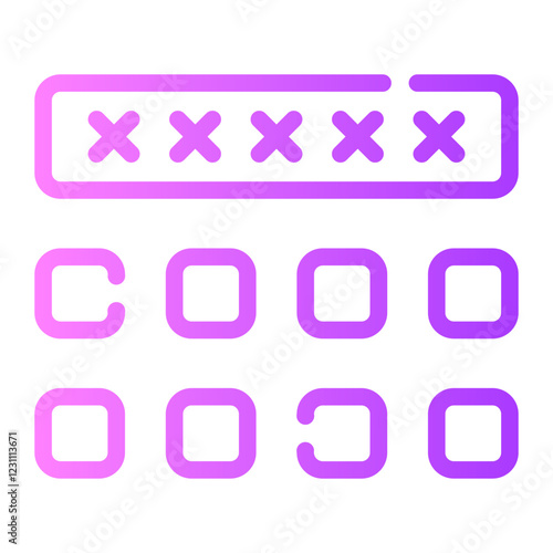 passcode Line Gradient Icon