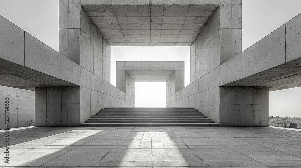 Obraz premium Abstract Concrete Architecture Staircase Design