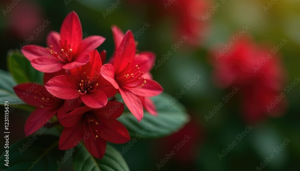 Dainty red ginger flowers entwined with crimson foliage, ginger, flower Dainty red ginger flowers entwined with crimson foliage, ginger, flower