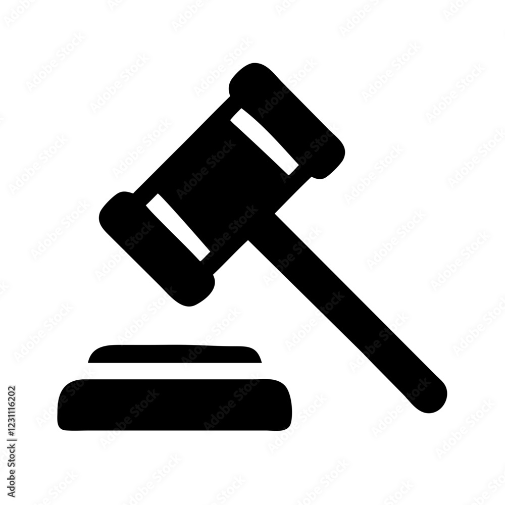 Gavel Vector Icon – Law & Justice Symbol Gavel Vector Icon – Law & Justice Symbol
