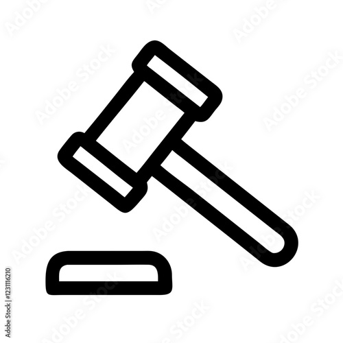 Gavel Vector Icon – Law & Justice Symbol