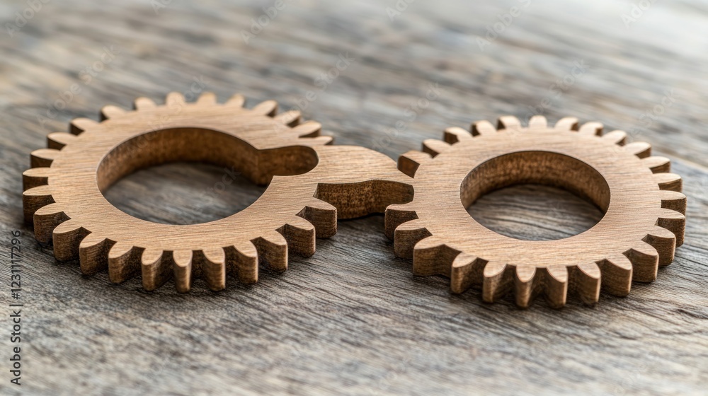 Interlocking Wooden Gears: A Symbol of Synergy and Collaboration Interlocking Wooden Gears: A Symbol of Synergy and Collaboration