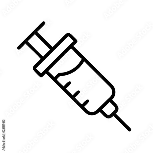 Syringe Vector Icon – Medical Injection & Healthcare Symbol