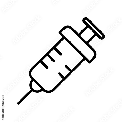 Syringe Vector Icon – Medical Injection & Healthcare Symbol