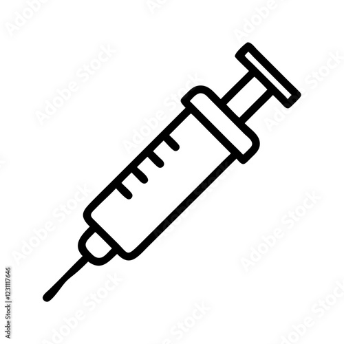 Syringe Vector Icon – Medical Injection & Healthcare Symbol