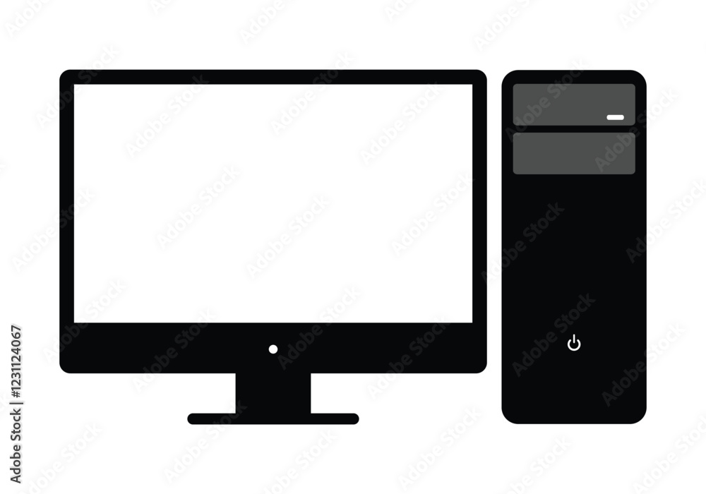 Computer icon computer monitor icon vector Computer icon computer monitor icon vector