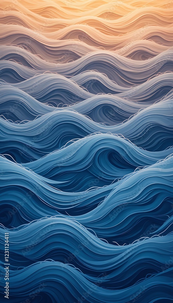 Abstract ocean waves stylized art design Abstract ocean waves stylized art design