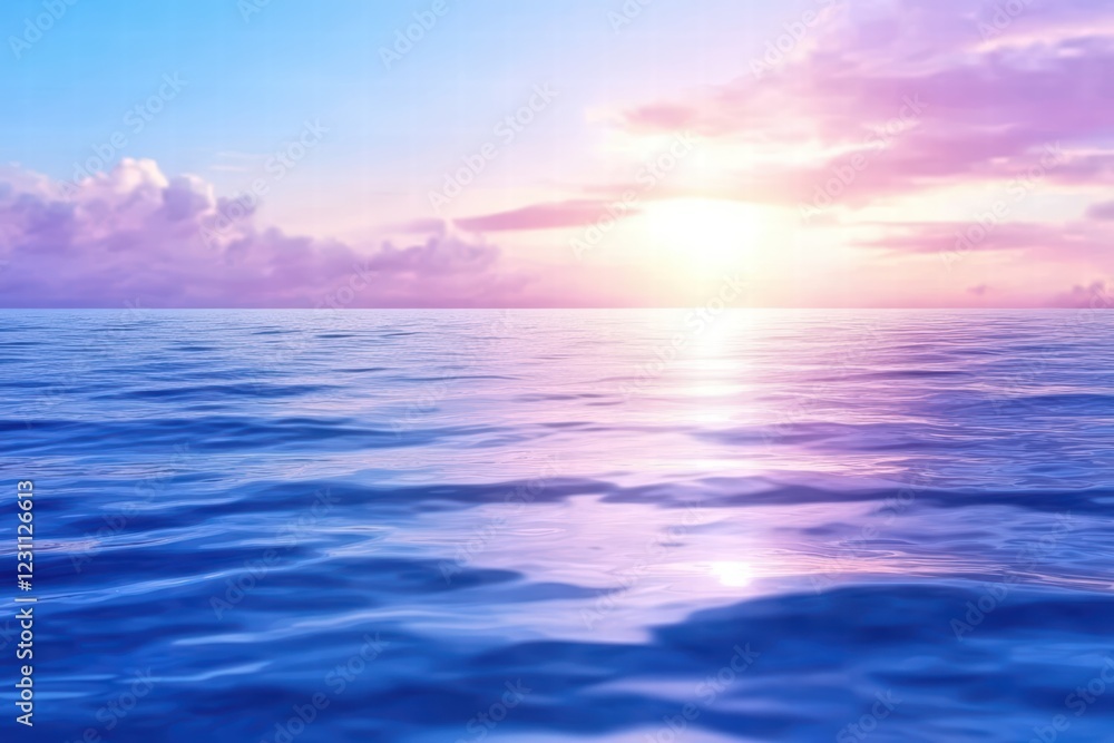 Tranquil Ocean Waves Under Colorful Sky at Sunrise or Sunset Tranquil Ocean Waves Under Colorful Sky at Sunrise or Sunset