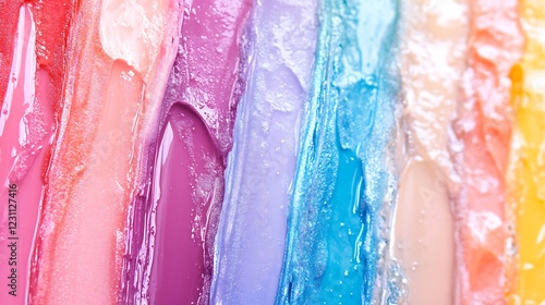 Rainbow Colored Lip Gloss Swatch Samples