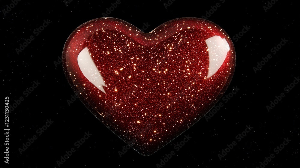 simple and bold heart shape in deep red, surrounded by soft golden sparkles to represent pure love. simple and bold heart shape in deep red, surrounded by soft golden sparkles to represent pure love.