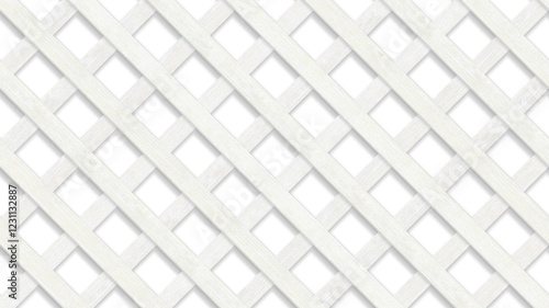 板の間隔が広い横向きの白い木製のラティス