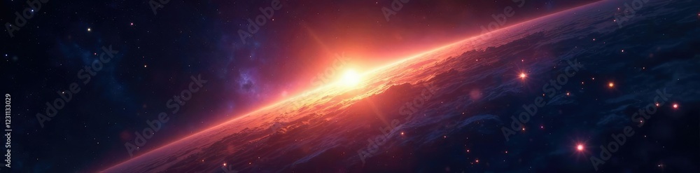 A star shines within the darkness of an outer space environment, pulsar, spacedeck, starrynight A star shines within the darkness of an outer space environment, pulsar, spacedeck, starrynight