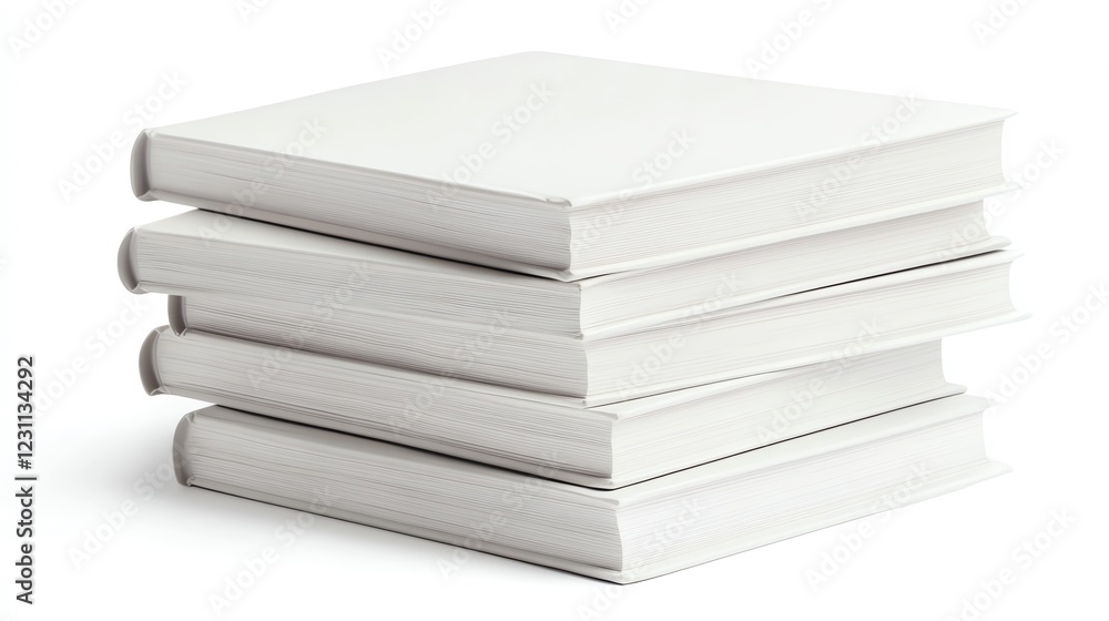 Stack of Blank White Books: Minimalist Still Life Stack of Blank White Books: Minimalist Still Life
