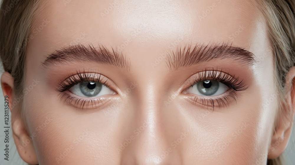 A stunning close-up of bright, expressive eyes radiating natural beauty A stunning close-up of bright, expressive eyes radiating natural beauty