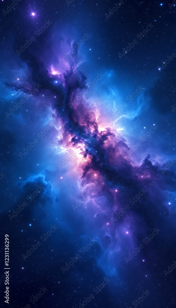 Vibrant Cosmic Nebula With Radiant Colors And Dazzling Stars In Outer Space Vibrant Cosmic Nebula With Radiant Colors And Dazzling Stars In Outer Space