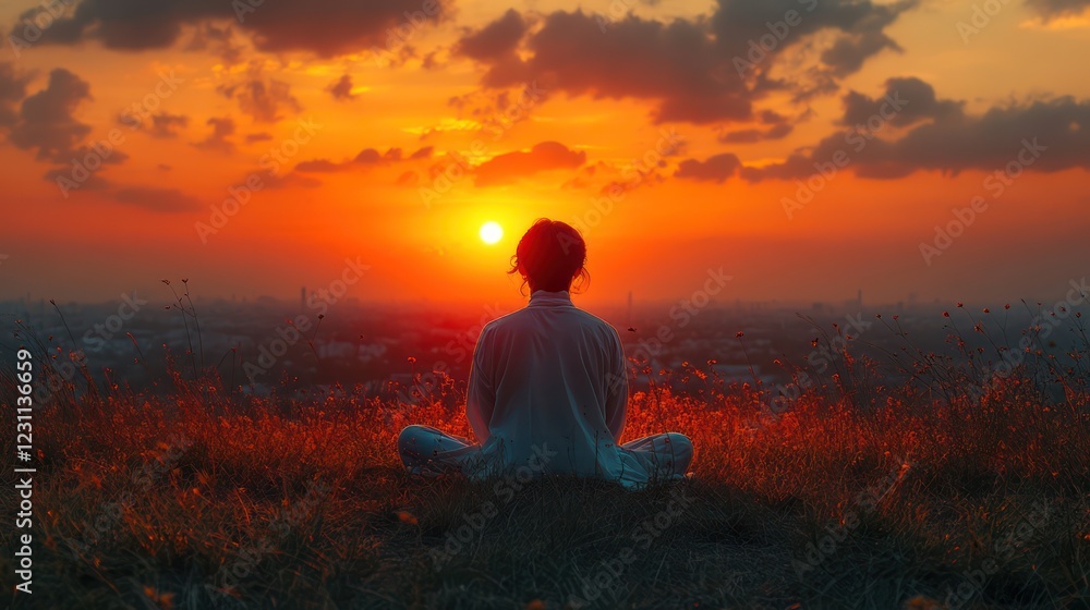 Obraz premium Sunset Serenity: A Moment of Tranquility