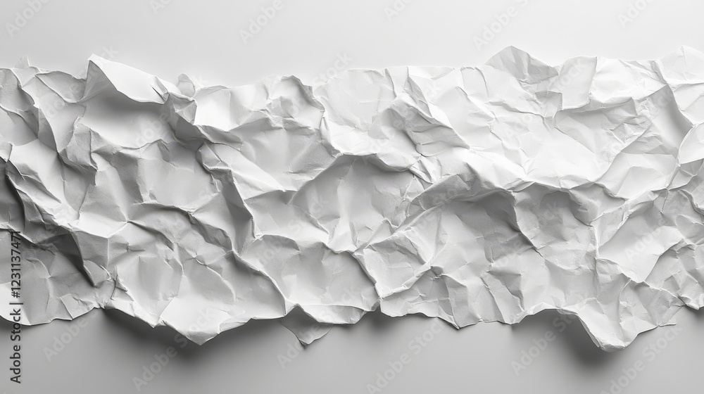 Aesthetic Elegance in Imperfection: Crumpled White Paper Art Abstract Aesthetic Elegance in Imperfection: Crumpled White Paper Art Abstract