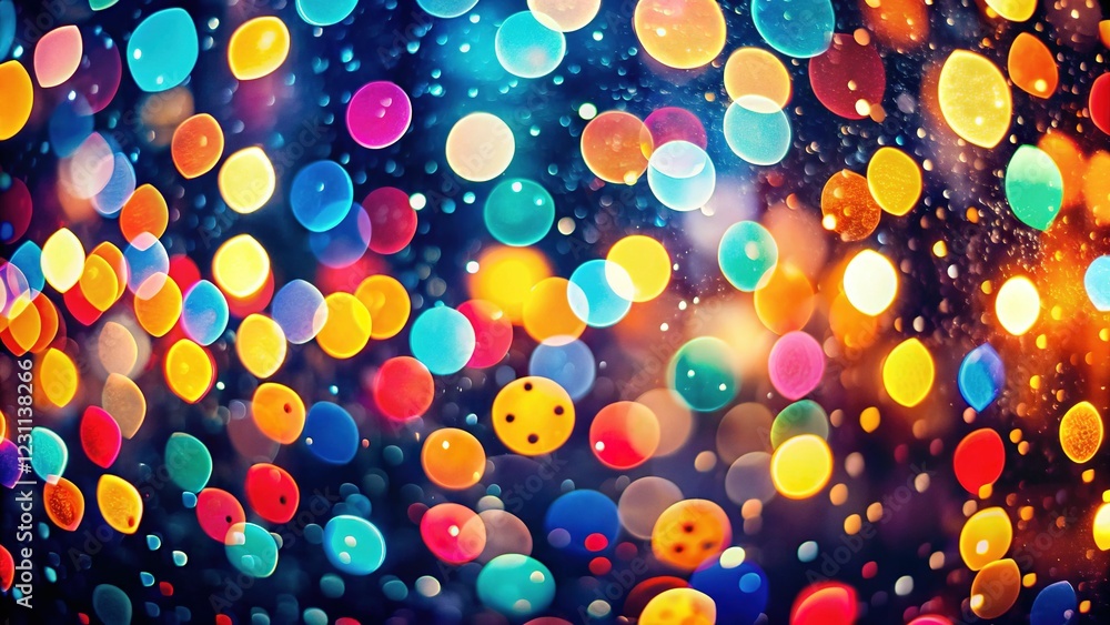 Night Photography: Abstract Polka Dot Background, Dark, Bokeh Lights, Glowing Dots Night Photography: Abstract Polka Dot Background, Dark, Bokeh Lights, Glowing Dots