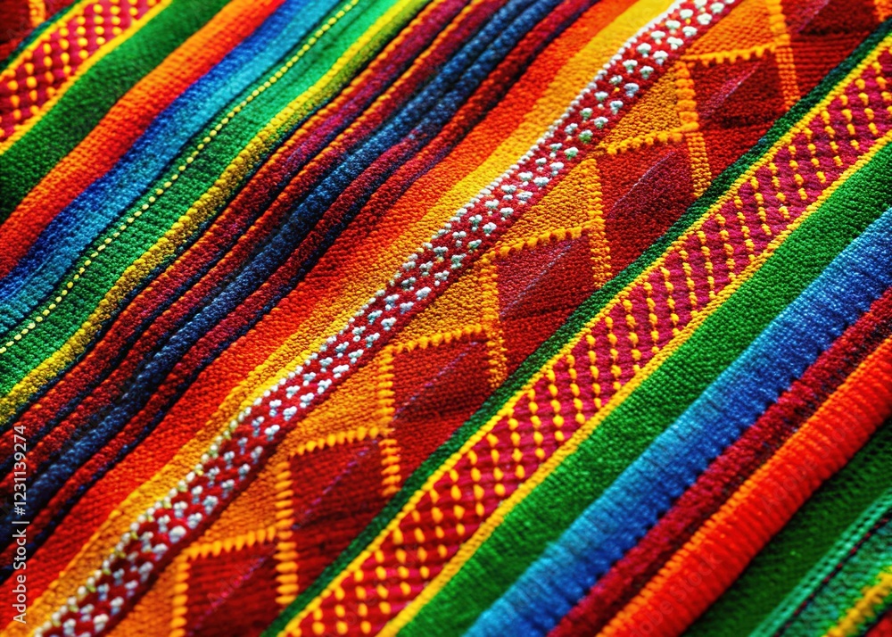 Vibrant Mexican Textile Seamless Pattern Background - Rich Colors & Detailed Weave Vibrant Mexican Textile Seamless Pattern Background - Rich Colors & Detailed Weave