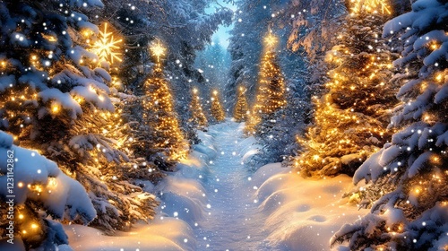 Wallpaper Mural Twinkling Lights Transforming a Winter Wonderland Torontodigital.ca