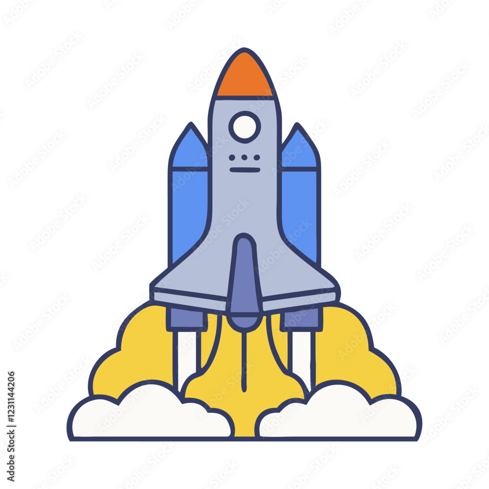 Fototapeta premium Space shuttle ready for takeoff illustration